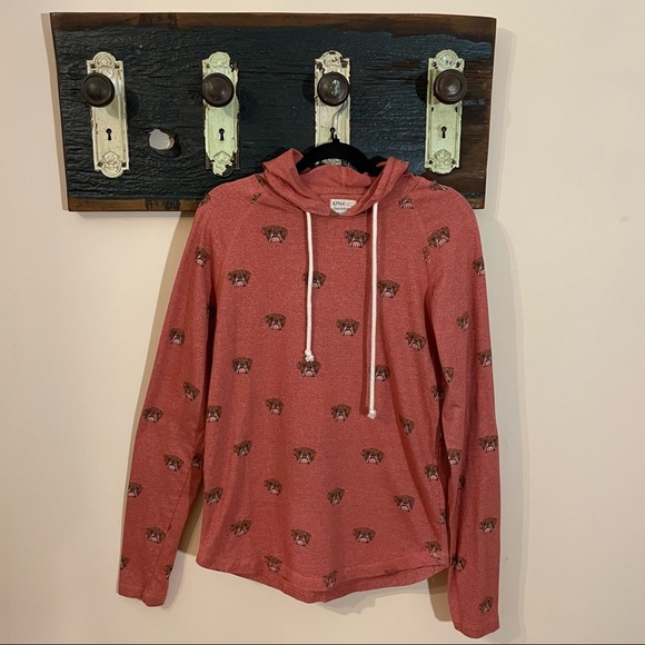 Alpha Beta Bulldog Long Sleeved Hooded Shirt Size Medium - Picture 4 of 12